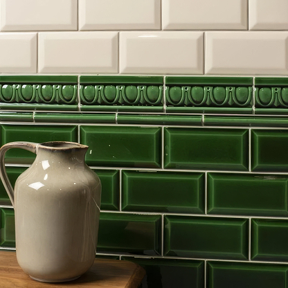 Victorian Green Metro Bevelled Tile - Hyperion Tiles