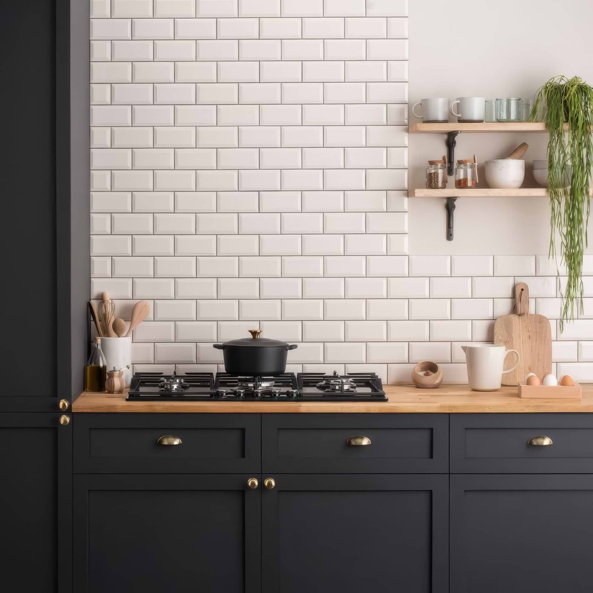 Vintage White Metro Bevelled Tile - Hyperion Tiles