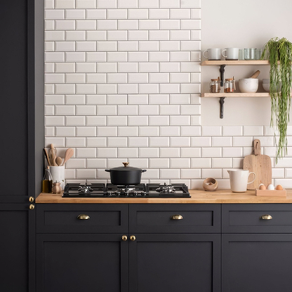 Vintage White Metro Bevelled Tile - Hyperion Tiles