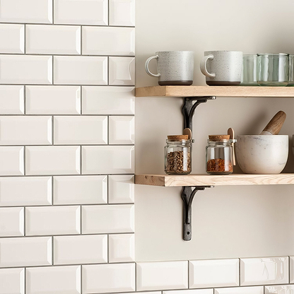 Vintage White Metro Bevelled Tile - Hyperion Tiles