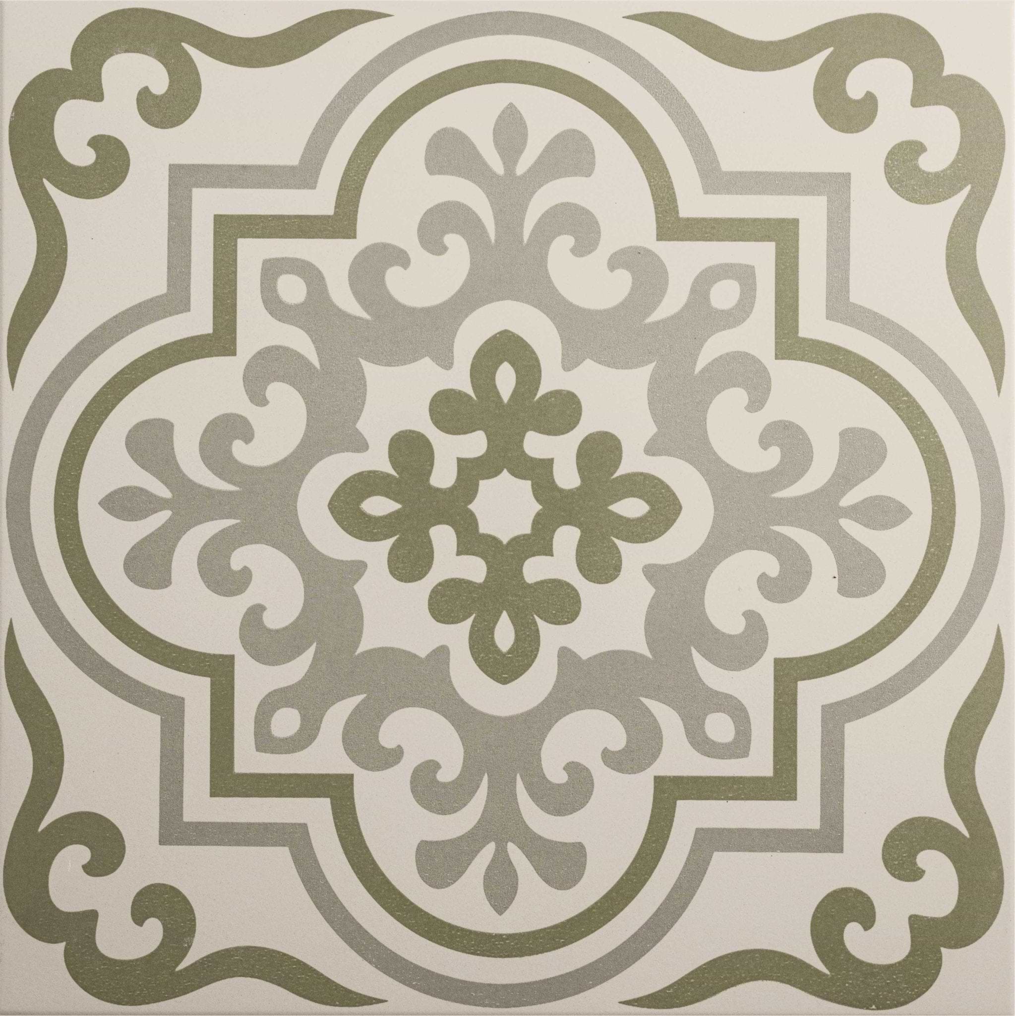 Vogue Green on Chalk - Hyperion Tiles
