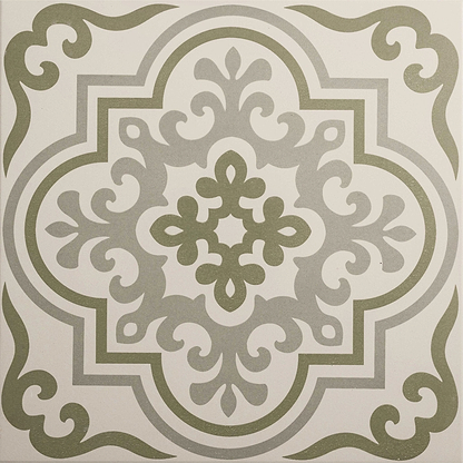 Vogue Green on Chalk - Hyperion Tiles