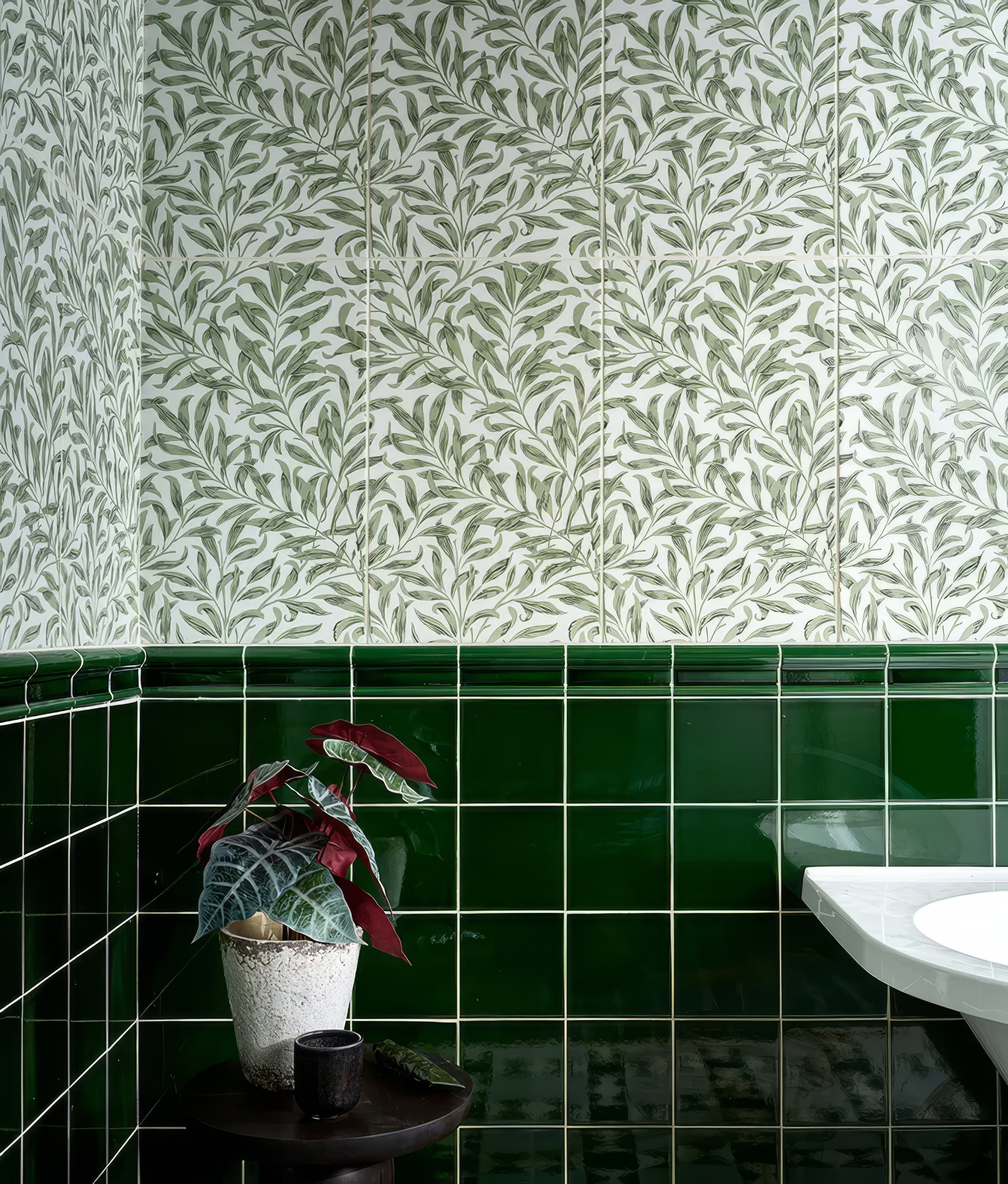 Silk Screen Ceramic Willow Cottage Spring Leaf - Hyperion Tiles