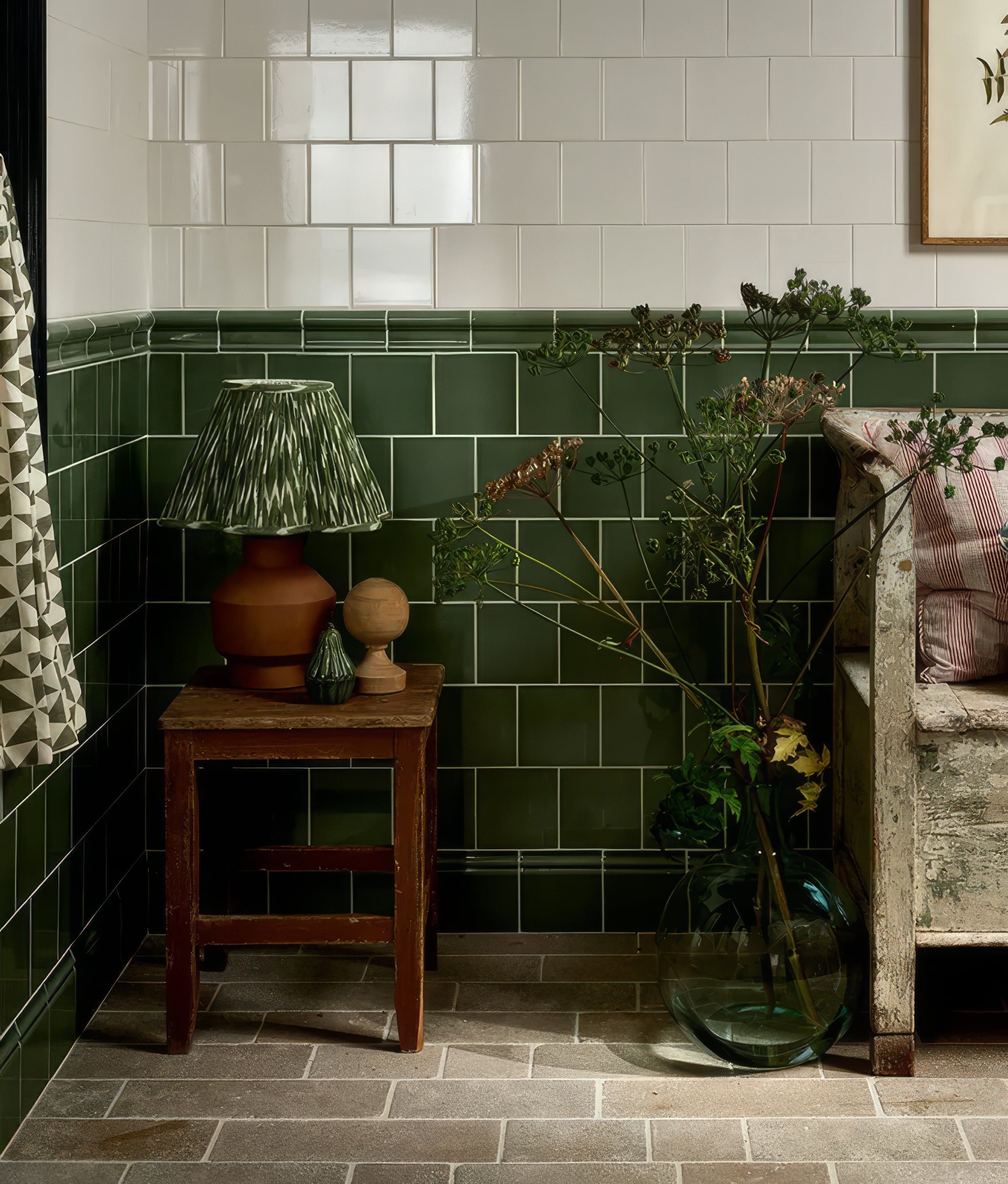 Cabbage Green Square Crackle Glaze - Hyperion Tiles