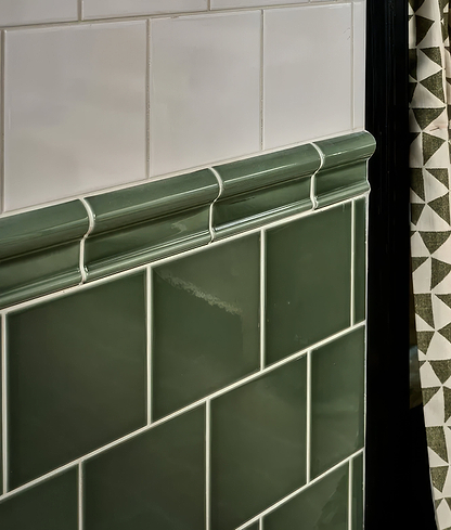 Cabbage Green Square Crackle Glaze - Hyperion Tiles