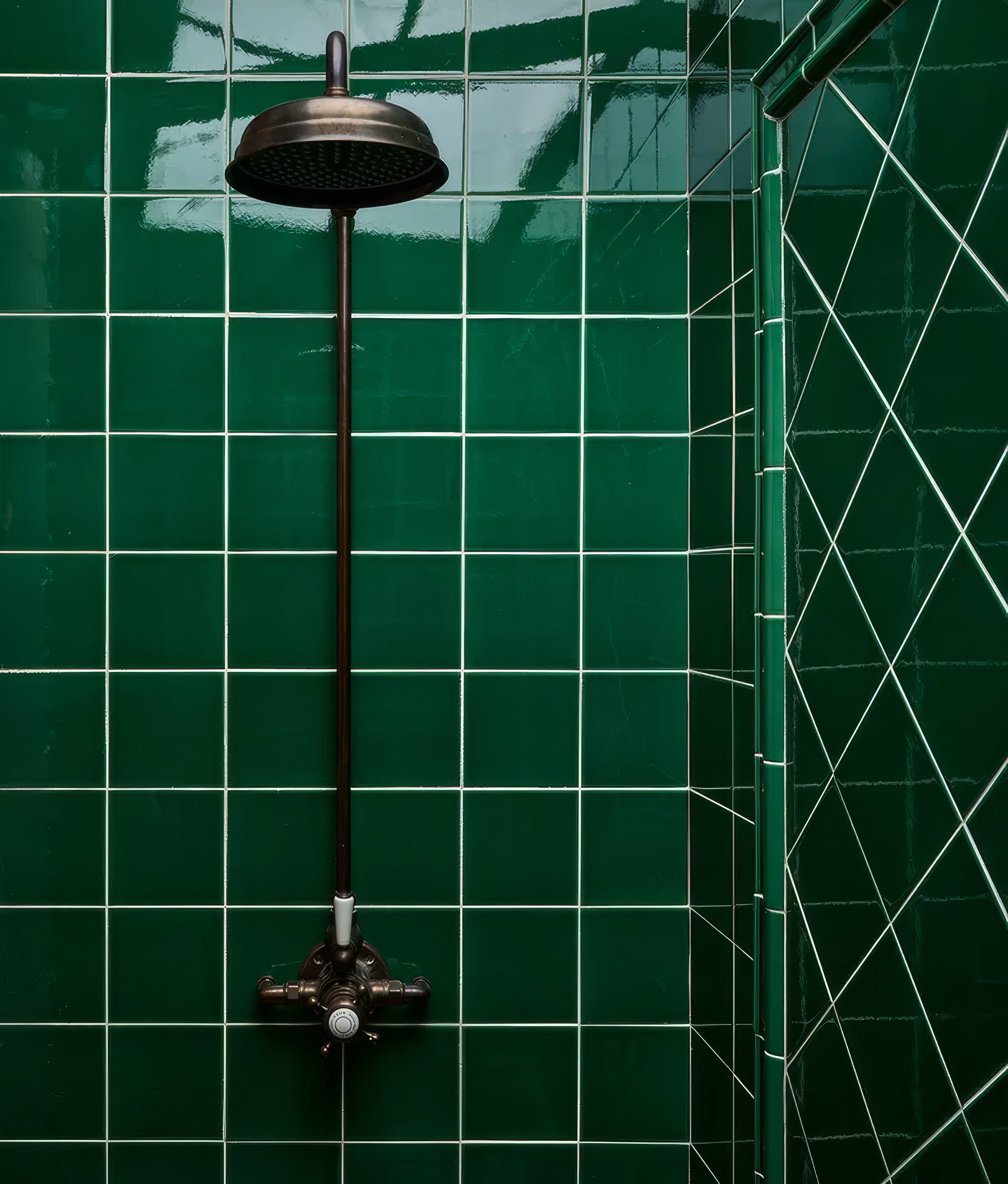 Emerald Green Square Crackle Glaze - Hyperion Tiles