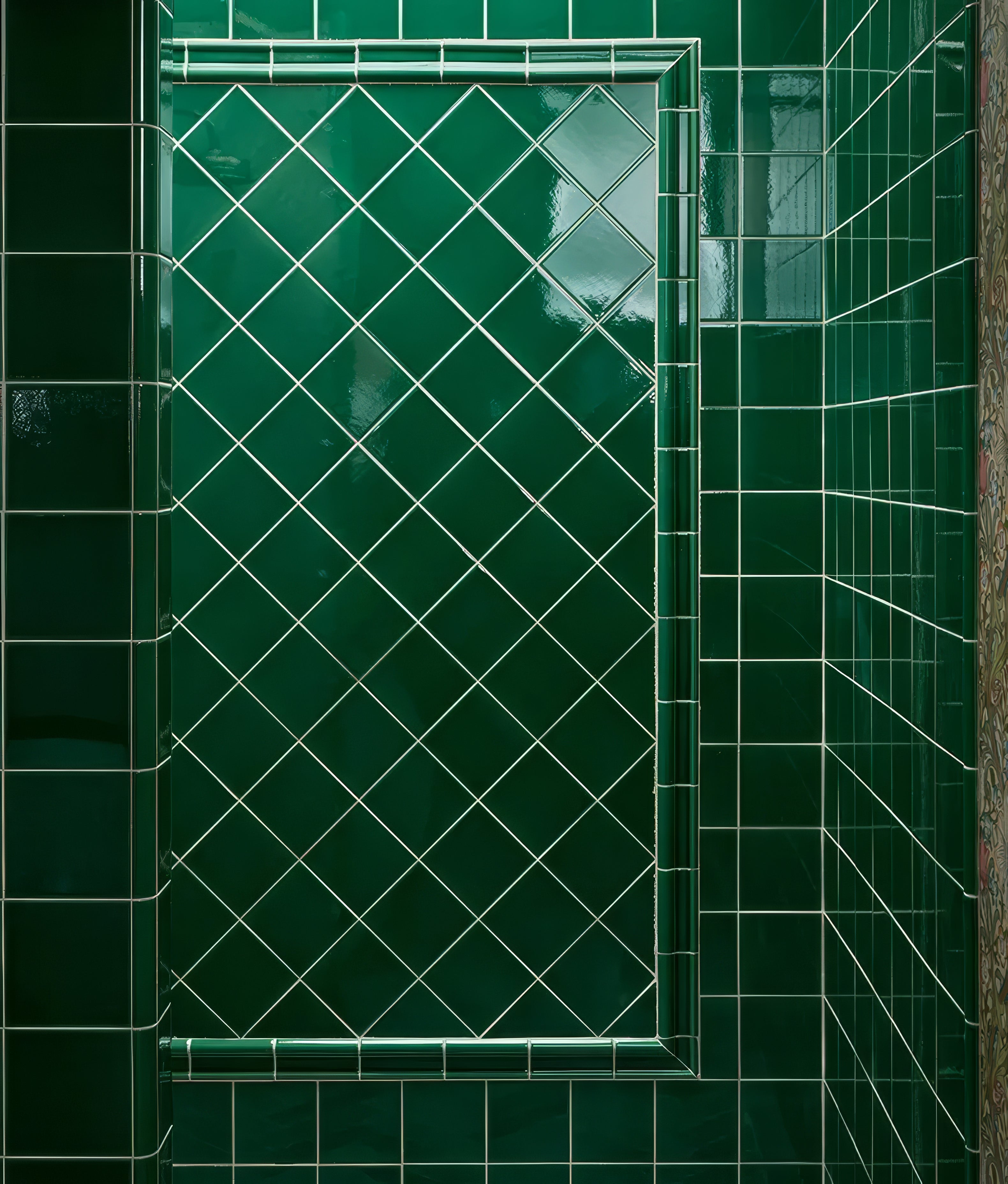 Emerald Green Square Crackle Glaze - Hyperion Tiles