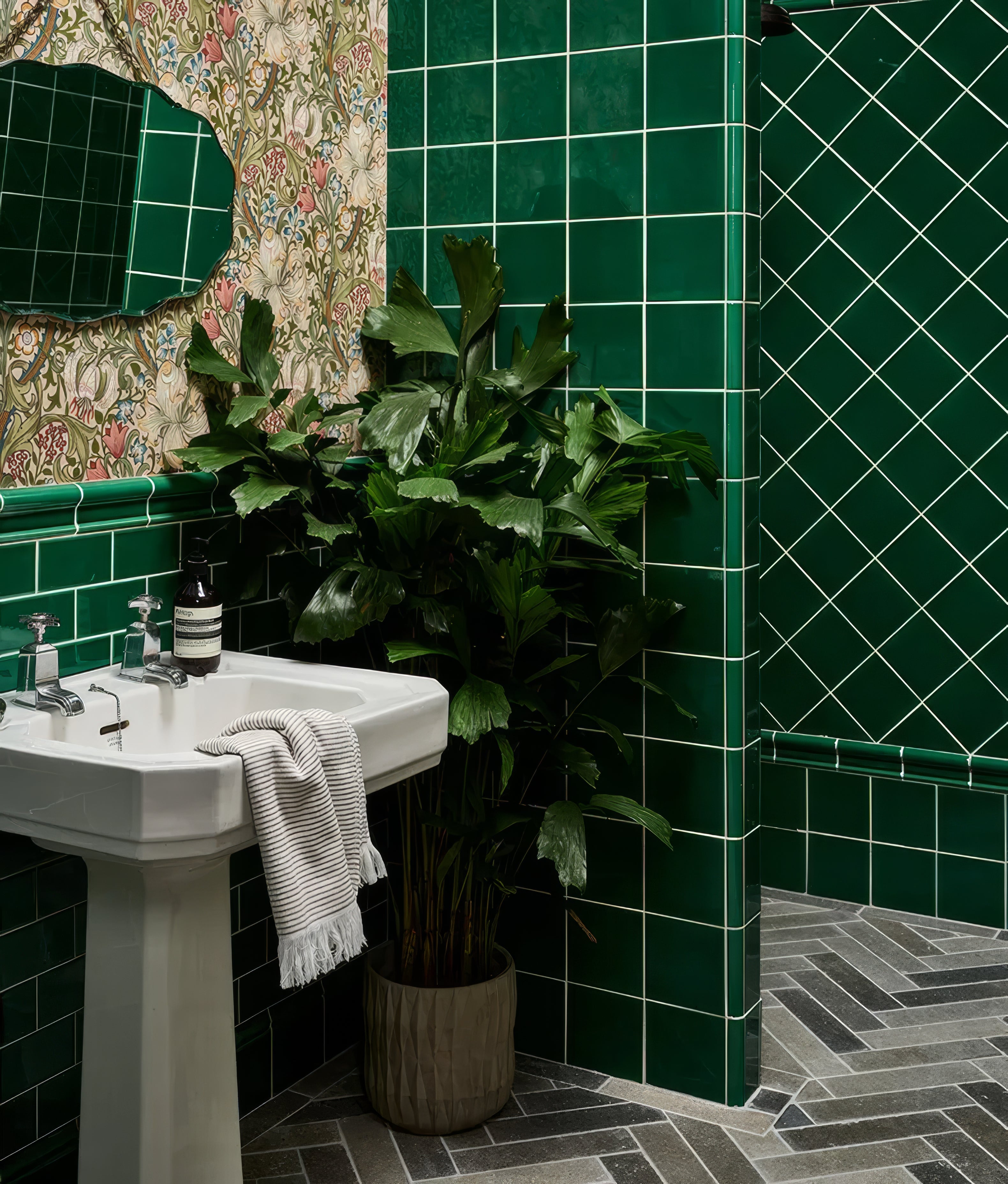 Emerald Green Square Crackle Glaze - Hyperion Tiles