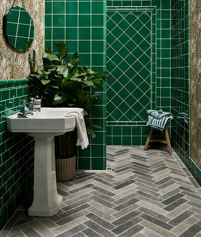 Emerald Green Square Crackle Glaze - Hyperion Tiles