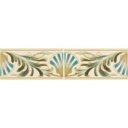 W B Simpson Shell Frieze 2 - Tile Set on County White - Hyperion Tiles