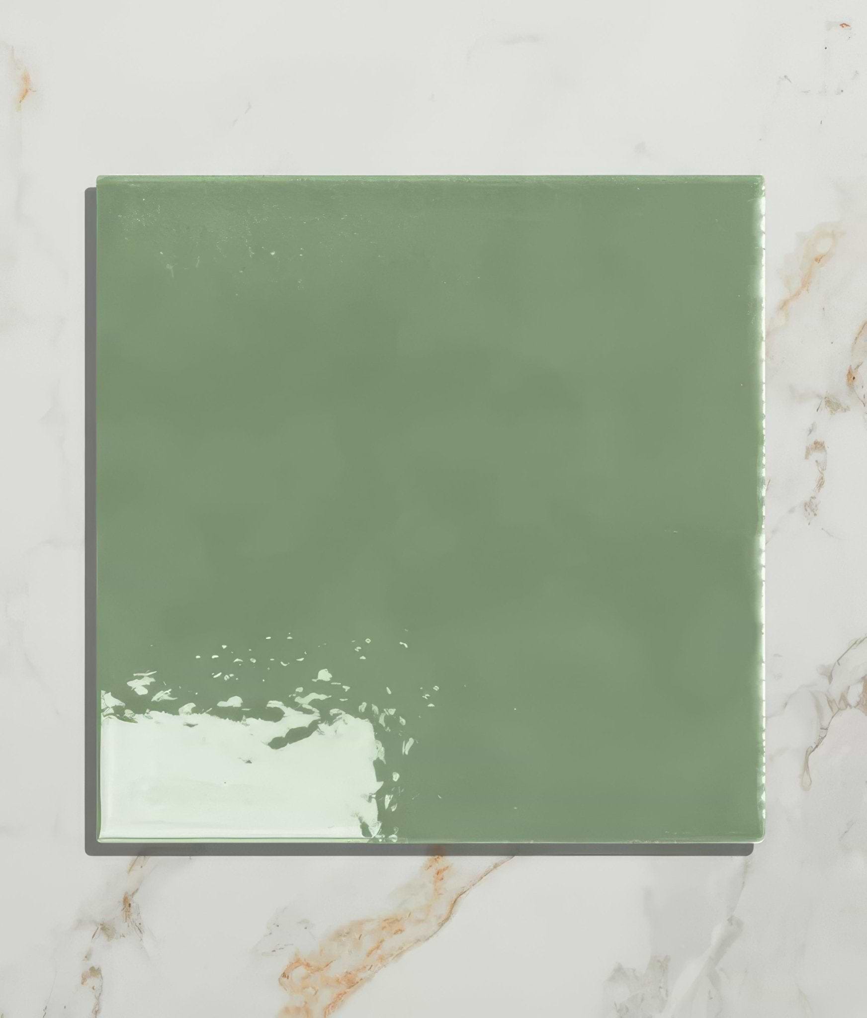 Wall Ceramic Cabbage Green Square Crackle Glaze - Hyperion Tiles