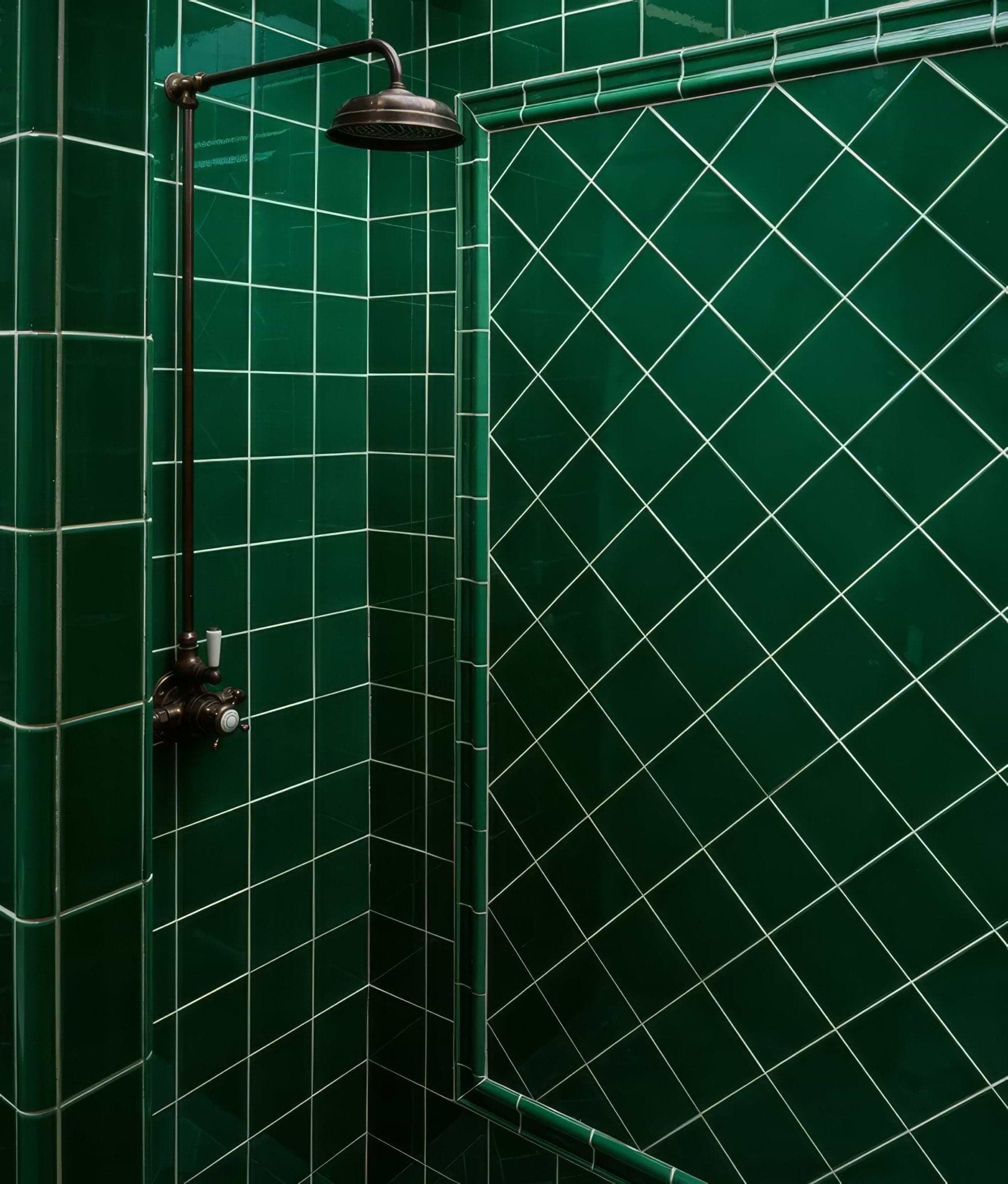 Wall Ceramic Emerald Green Square Crackle Glaze - Hyperion Tiles