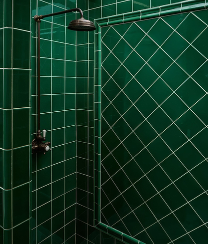 Wall Ceramic Emerald Green Square Crackle Glaze - Hyperion Tiles