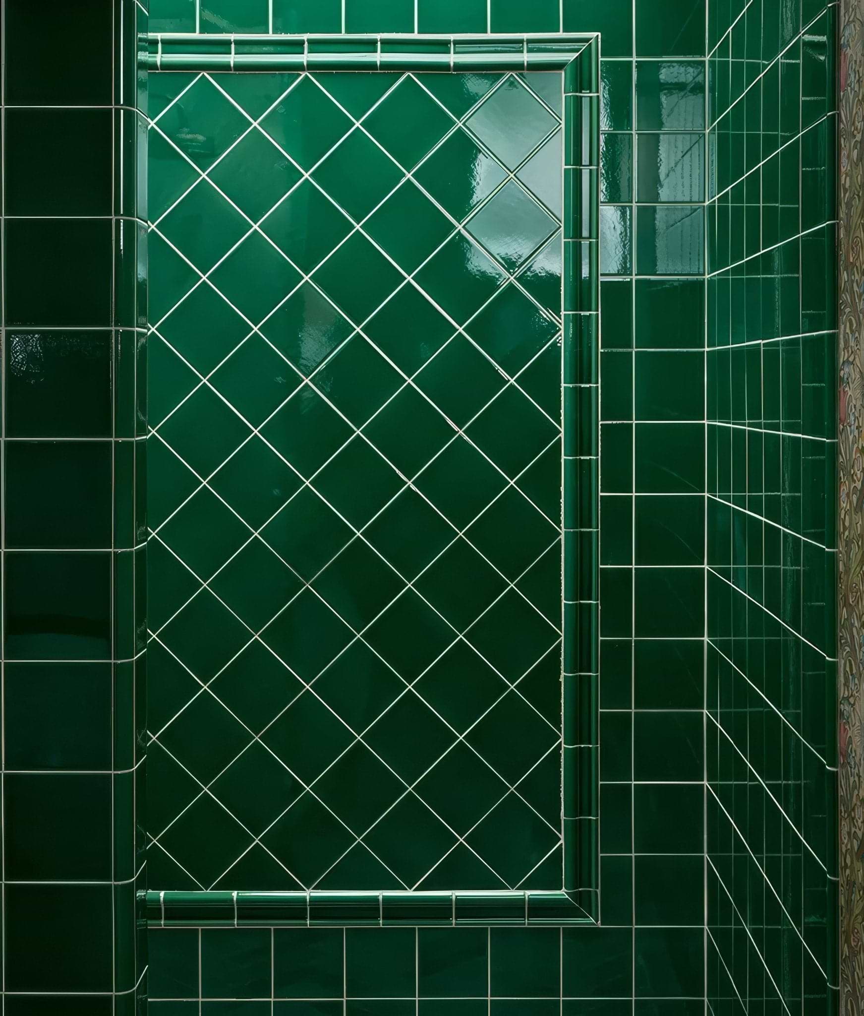 Wall Ceramic Emerald Green Square Crackle Glaze - Hyperion Tiles