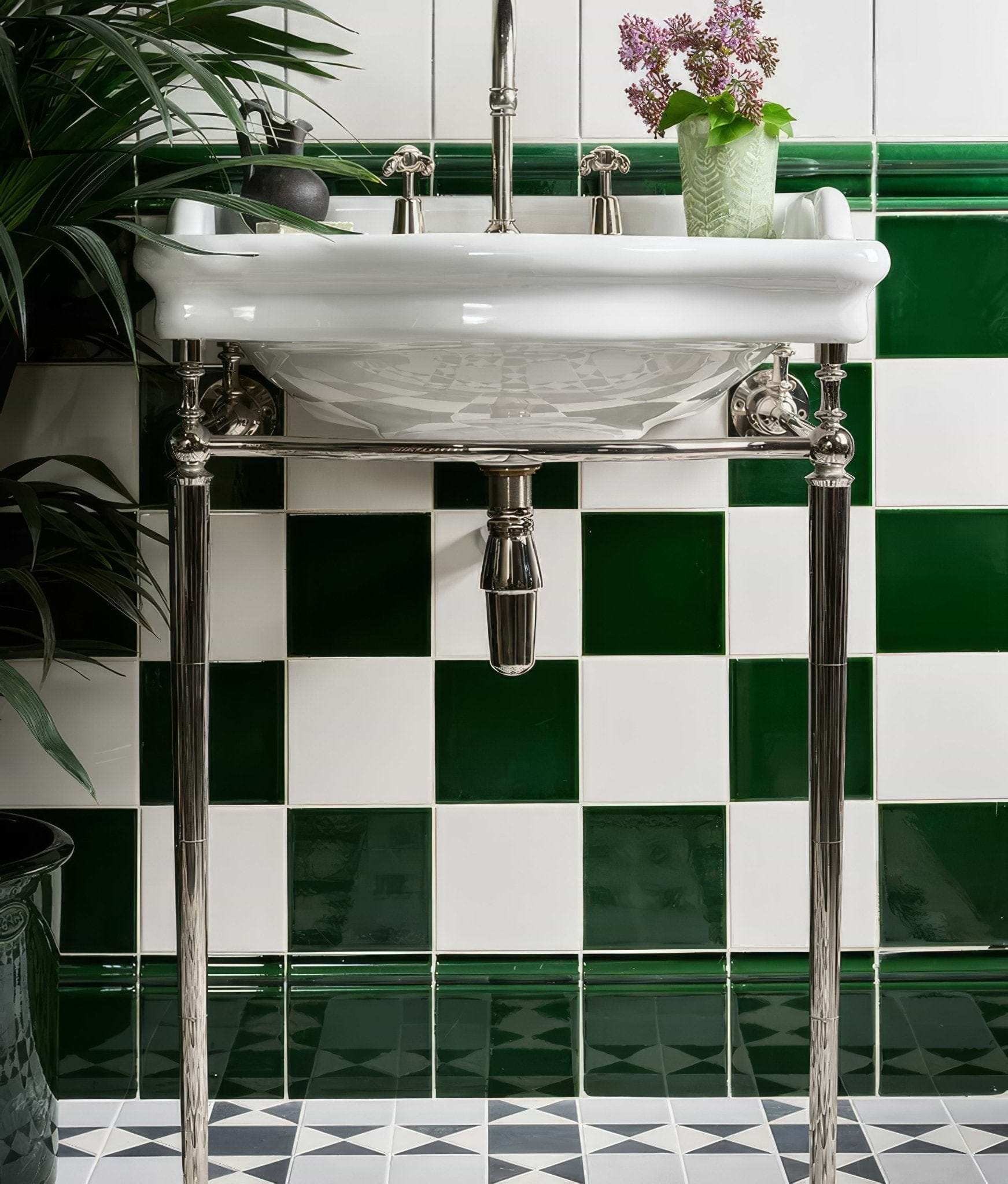 Wall Ceramic Olive Green Square Crackle Glaze - Hyperion Tiles