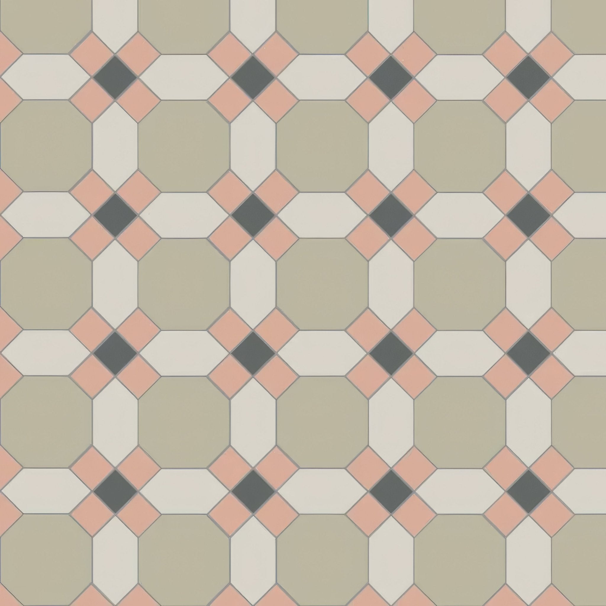 Warwick Carnation Pink, Chester Mews, Dover White, & Revival Grey - Hyperion Tiles