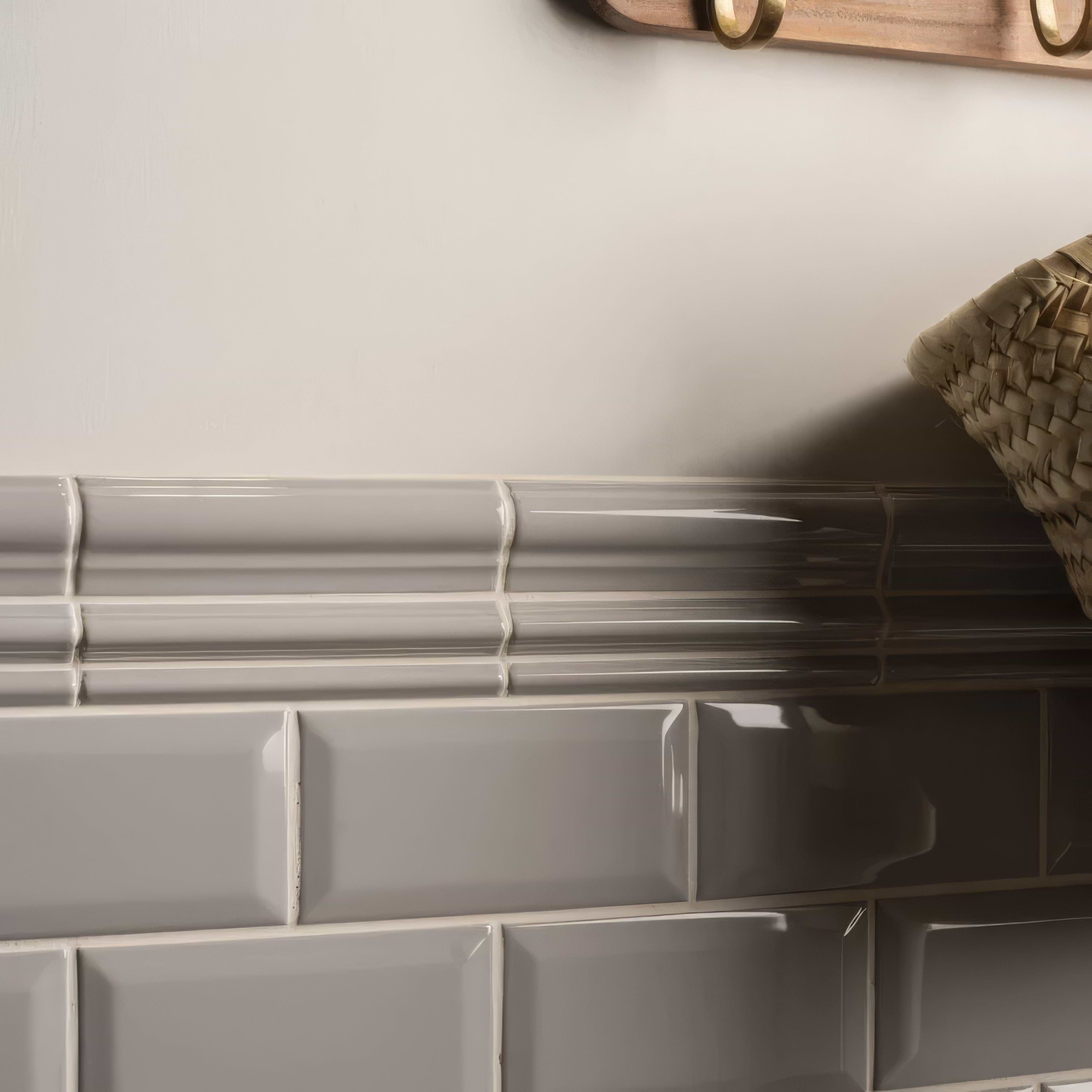 Westminster Grey Metro Bevelled Tile - Hyperion Tiles