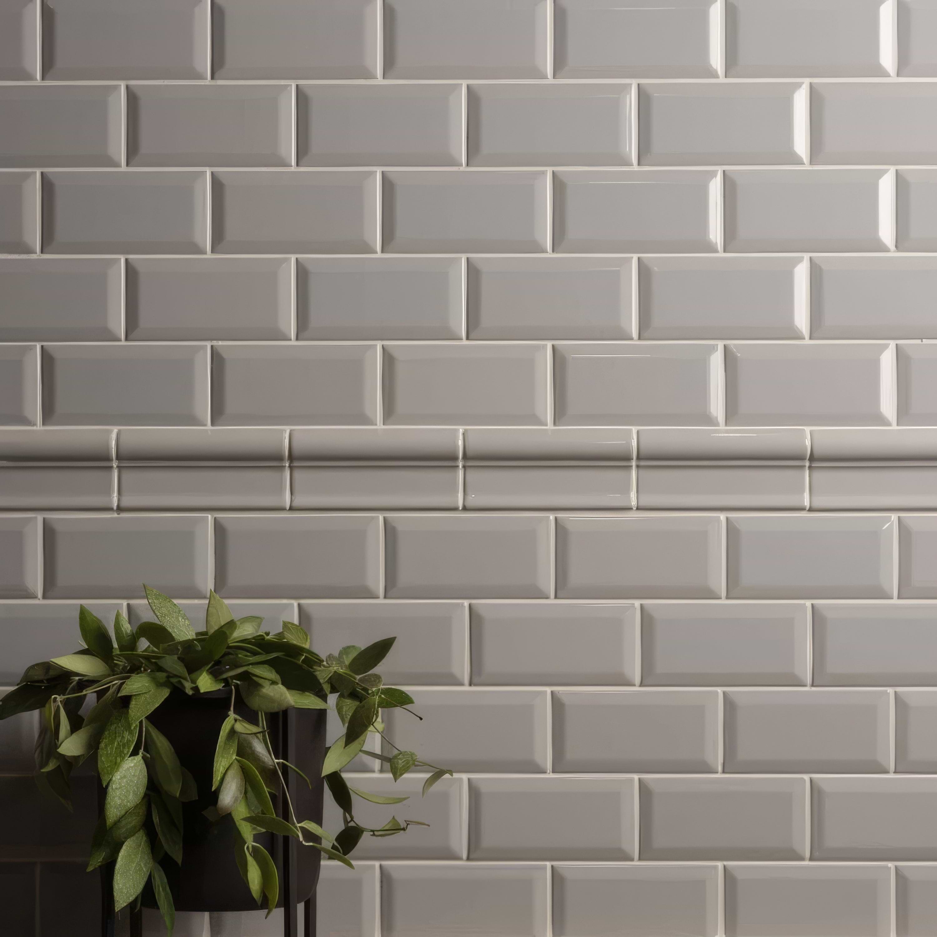 Westminster Grey Metro Bevelled Tile - Hyperion Tiles