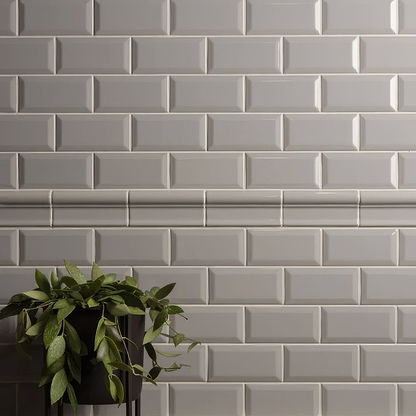 Westminster Grey Metro Bevelled Tile - Hyperion Tiles