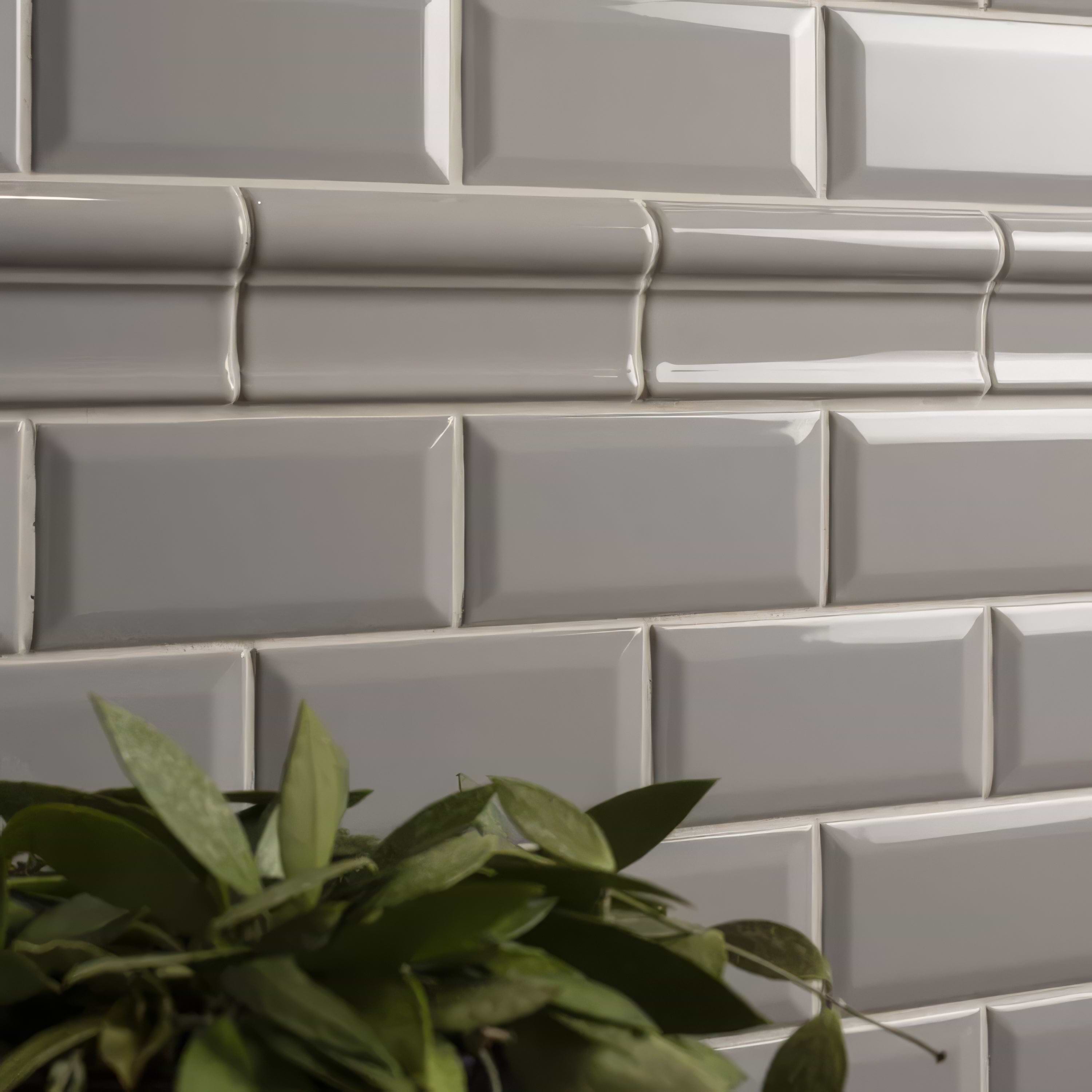Westminster Grey Metro Bevelled Tile - Hyperion Tiles