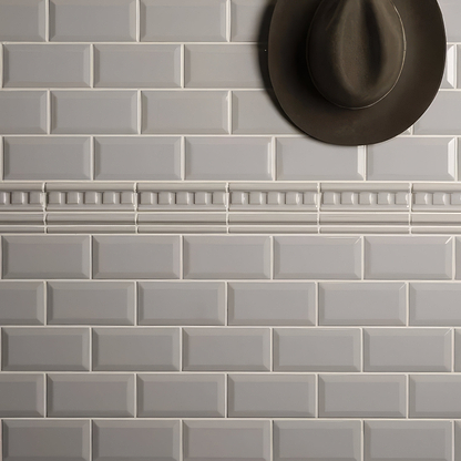 Westminster Grey Metro Bevelled Tile - Hyperion Tiles
