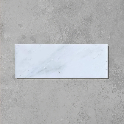 White Herringbone Honed Marble Tile - Hyperion Tiles