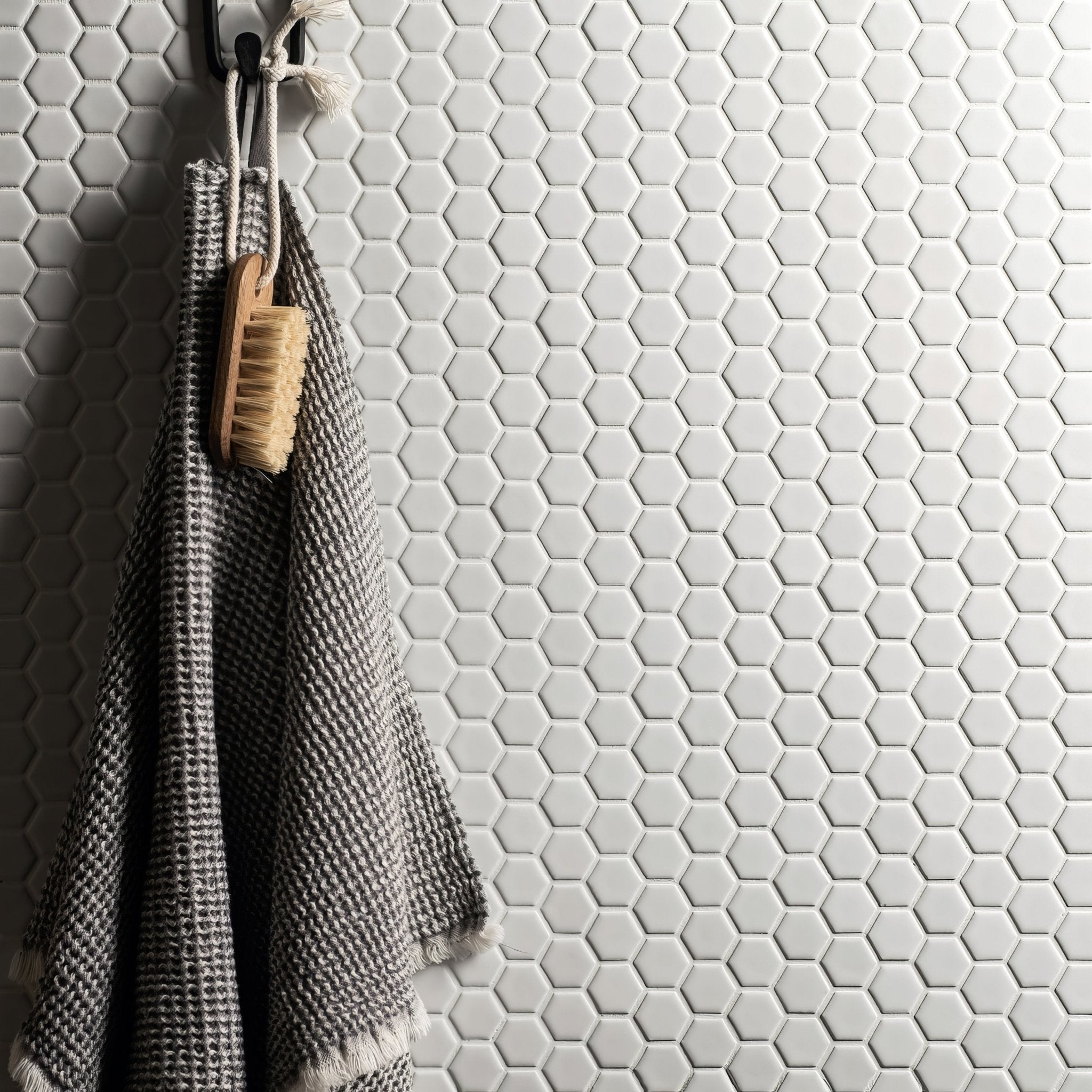 White Honeycomb Floor Mosaic - Hyperion Tiles