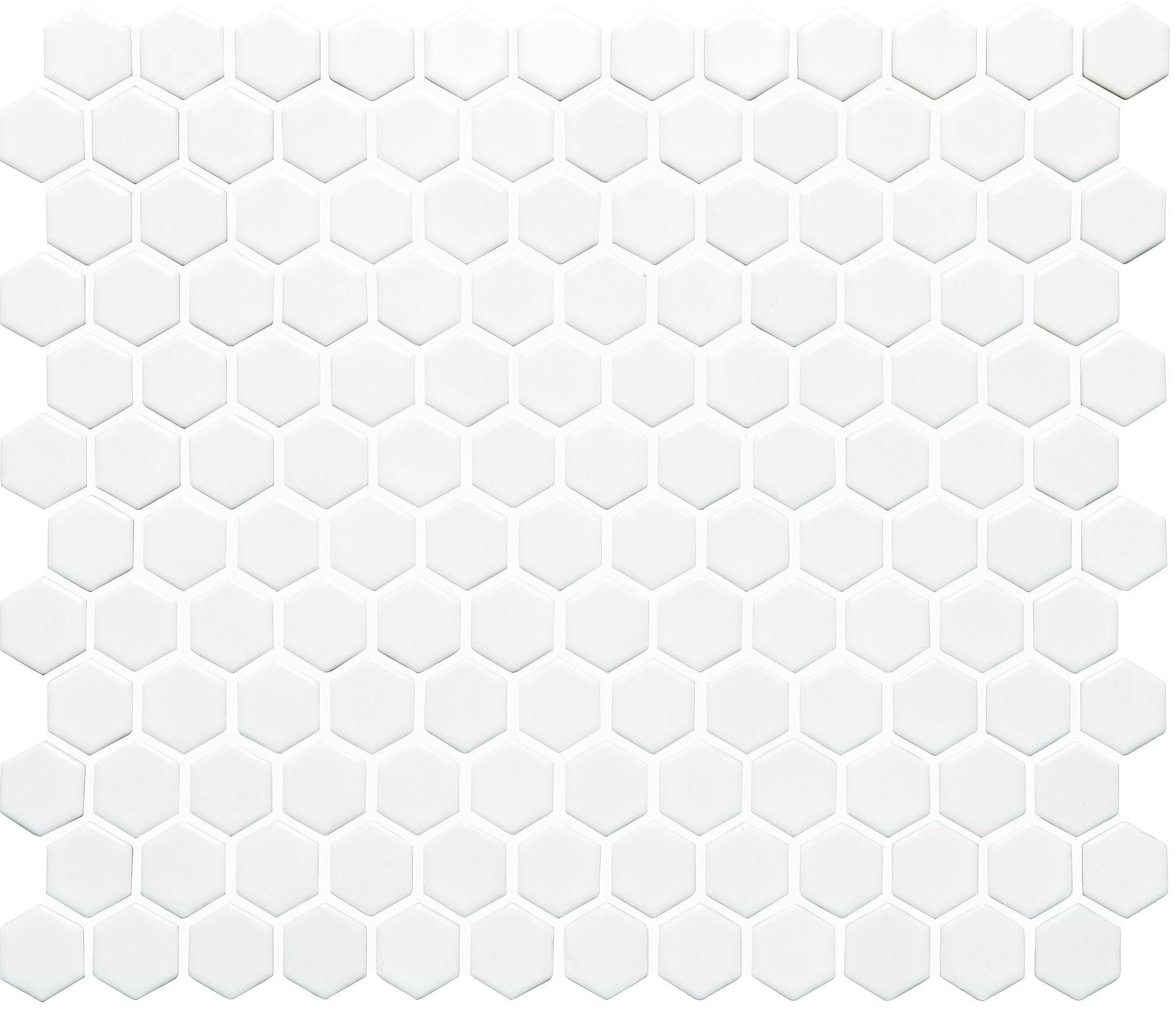 White Honeycomb Floor Mosaic - Hyperion Tiles