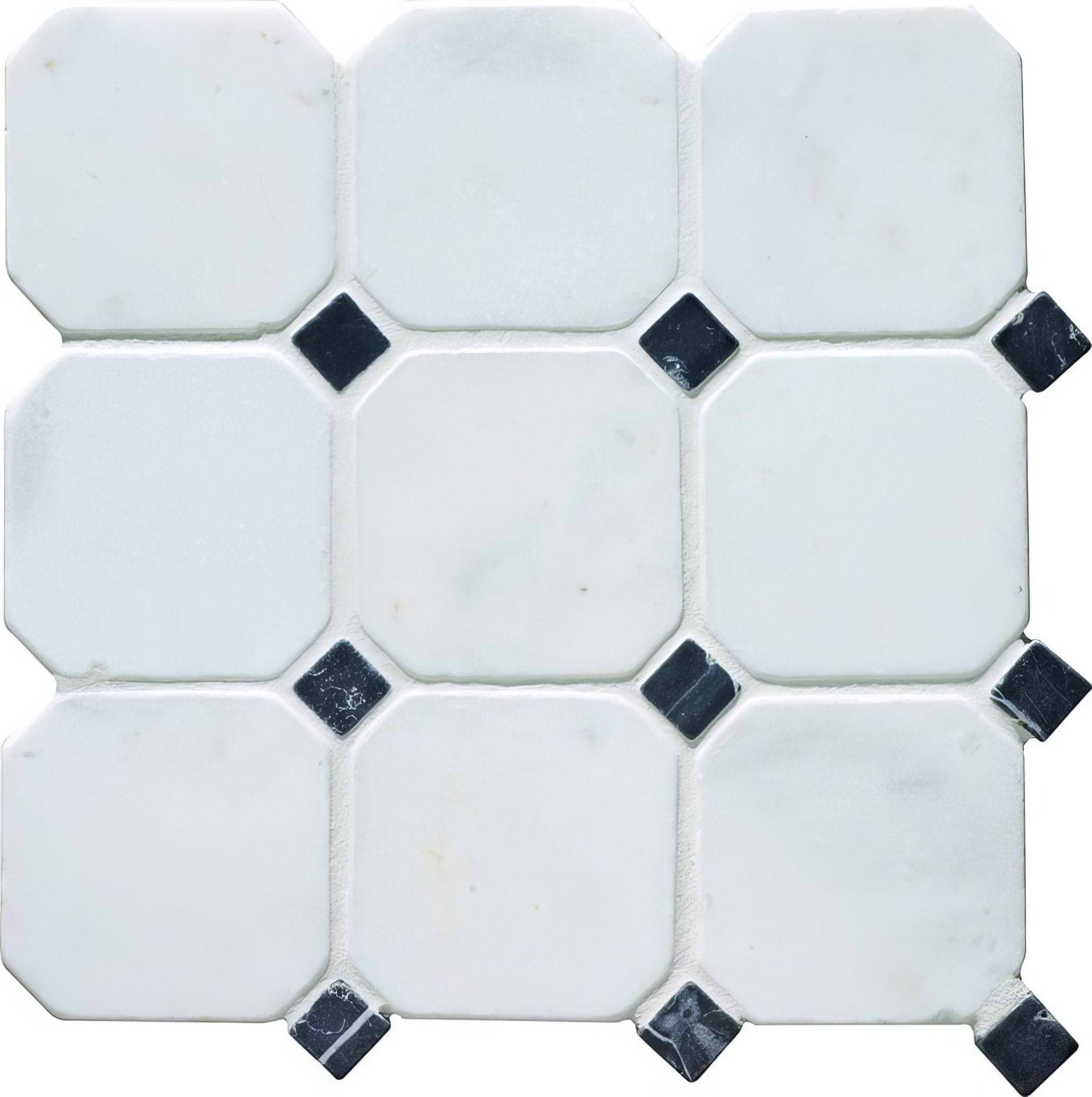 White Octagon 10 Venetian Mosaic - Hyperion Tiles