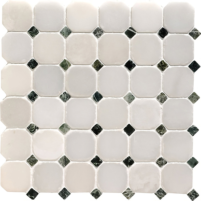 White Octagon 4.8 Venetian Mosaics - Hyperion Tiles