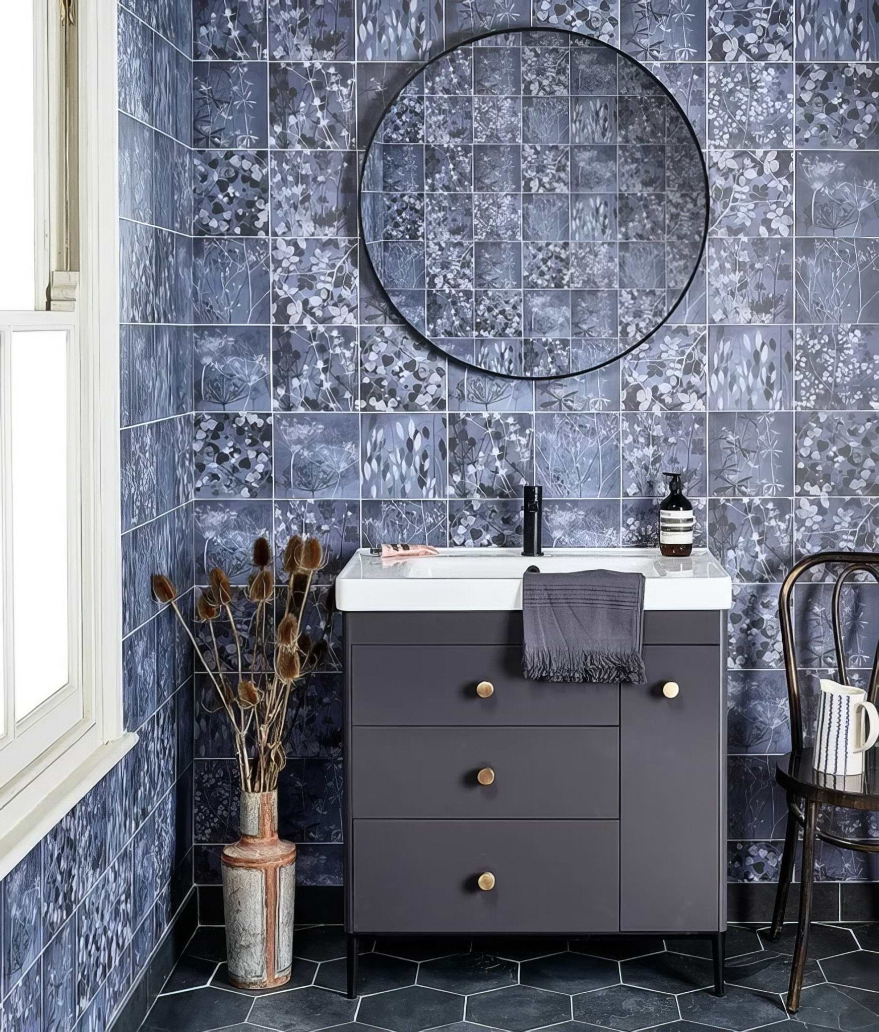 Wild Botanicals Porcelain Blue By Clarissa Hulse - Hyperion Tiles