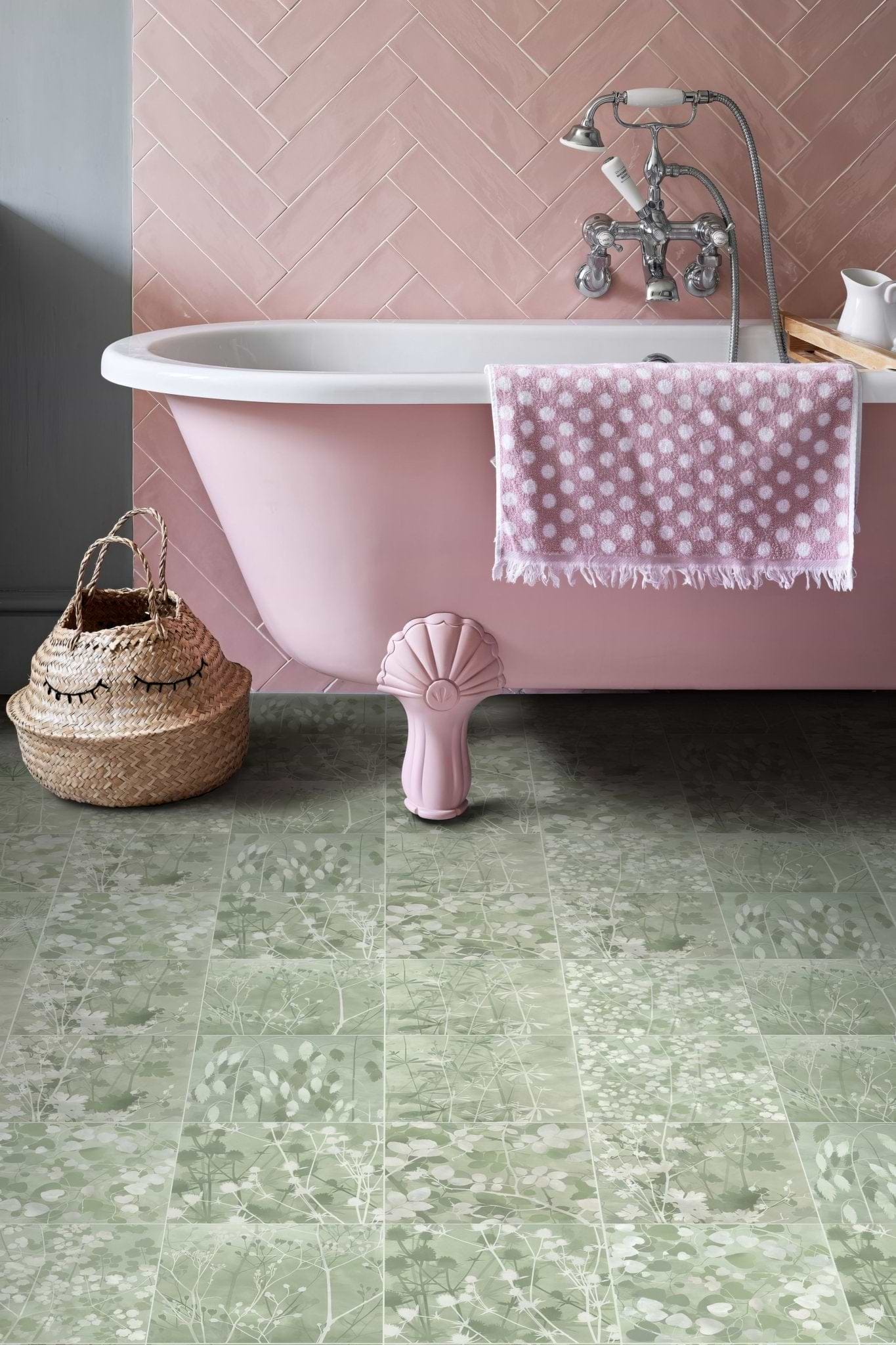 Wild Botanicals Porcelain Green By Clarissa Hulse - Hyperion Tiles