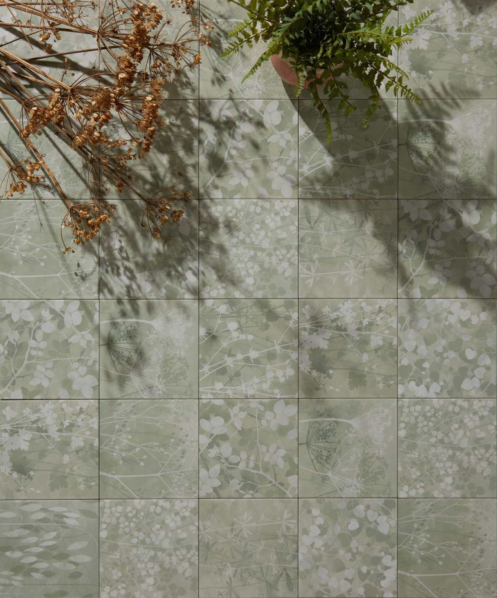 Wild Botanicals Porcelain Green By Clarissa Hulse - Hyperion Tiles