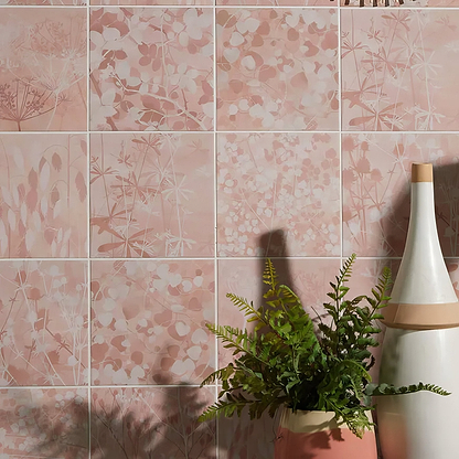 Wild Botanicals Porcelain Pink By Clarissa Hulse - Hyperion Tiles