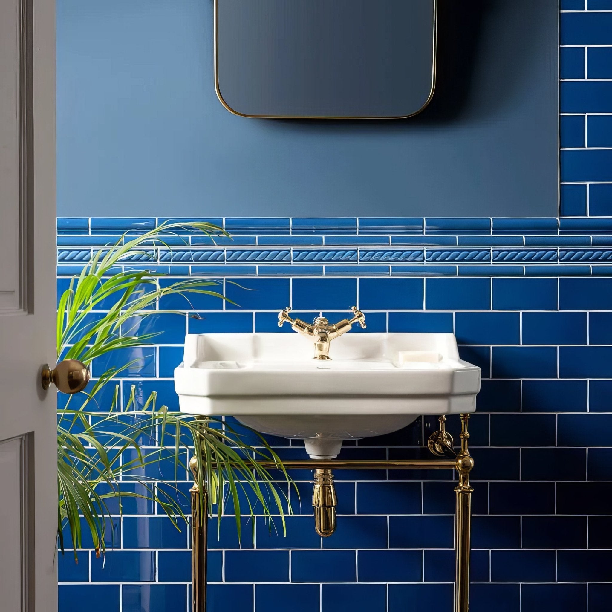 Windsor Blue Half Tile - Hyperion Tiles