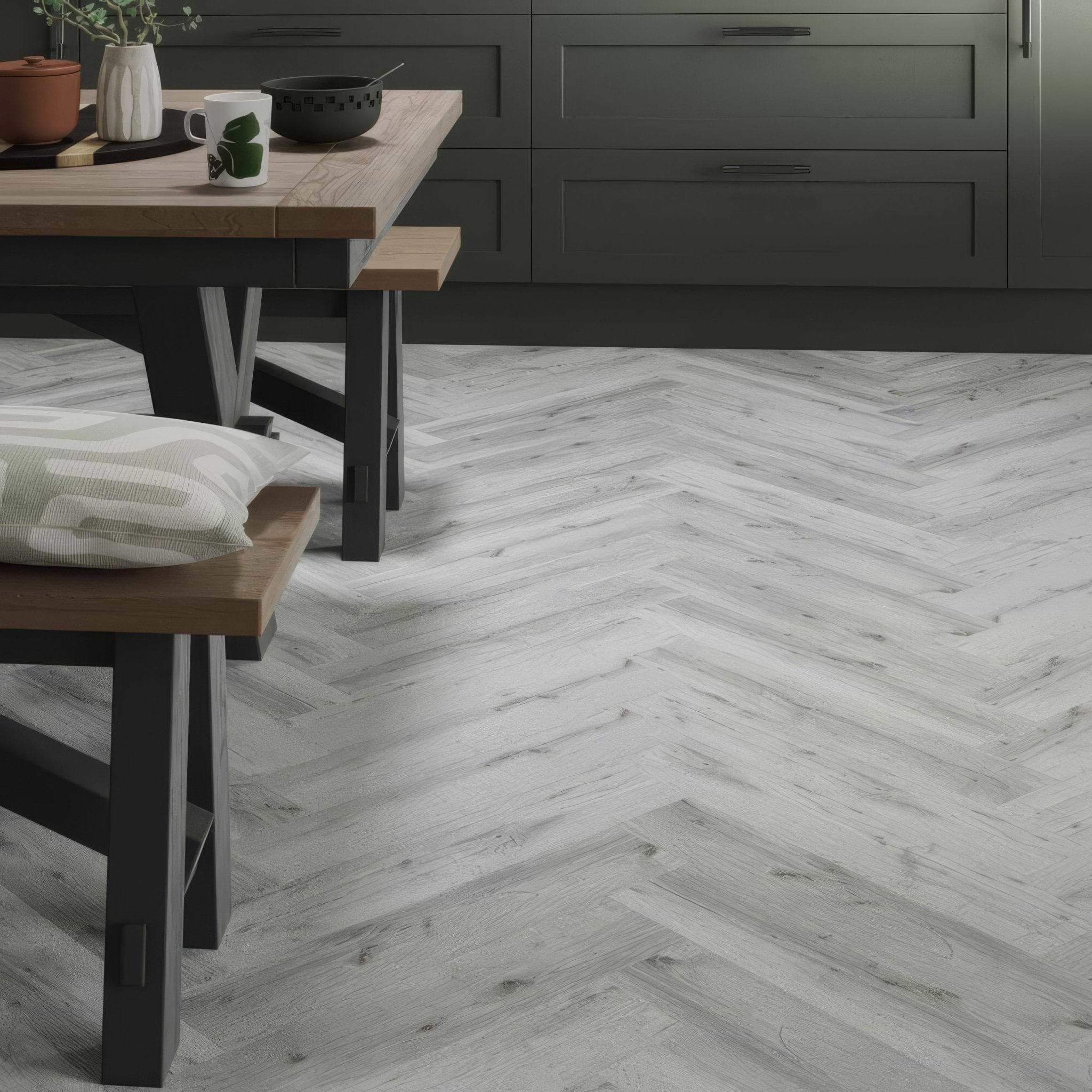 Wyre Silver Oak Herringbone - Hyperion Tiles