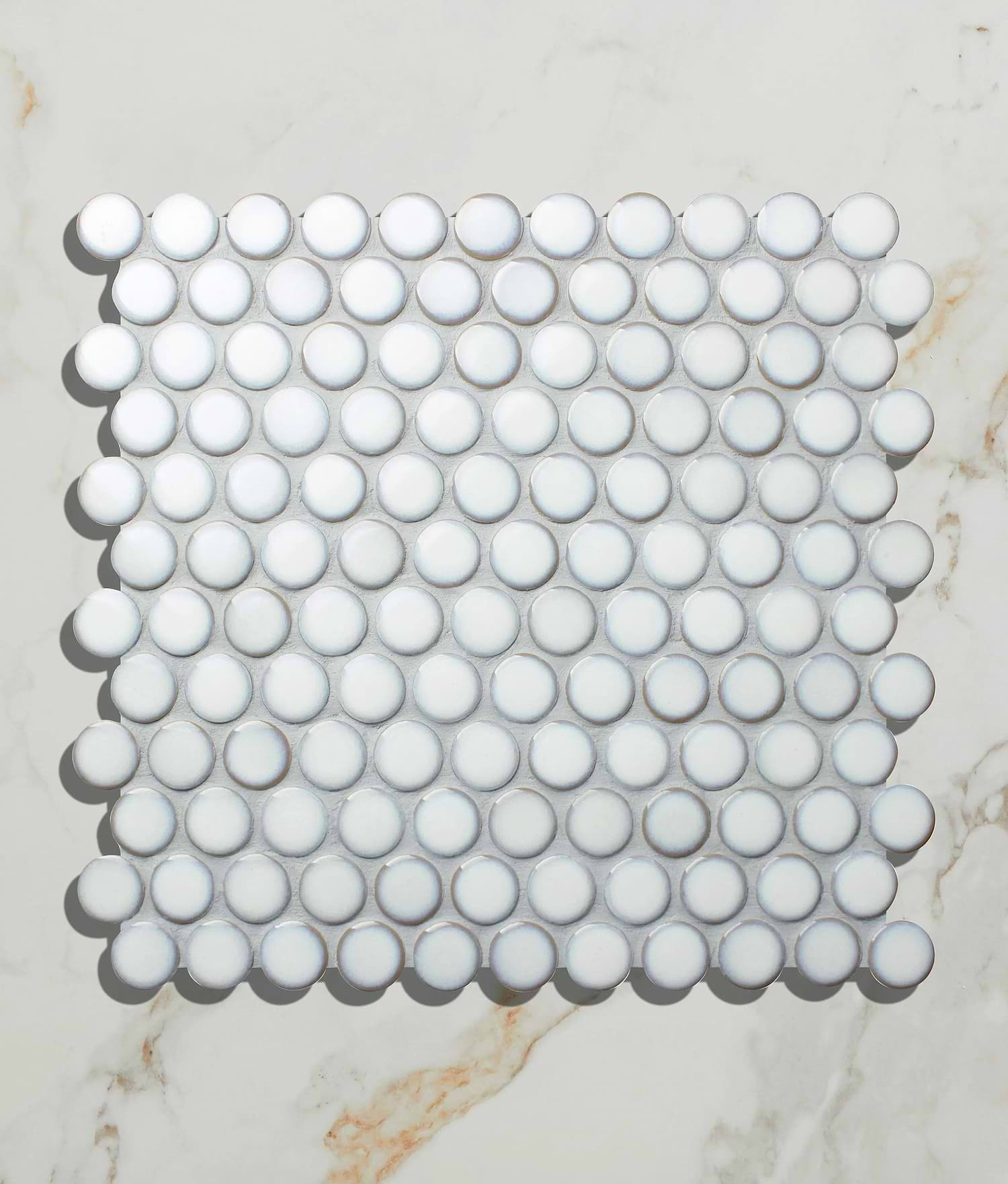 Yoga Penny Porcelain Mosaic White - Hyperion Tiles