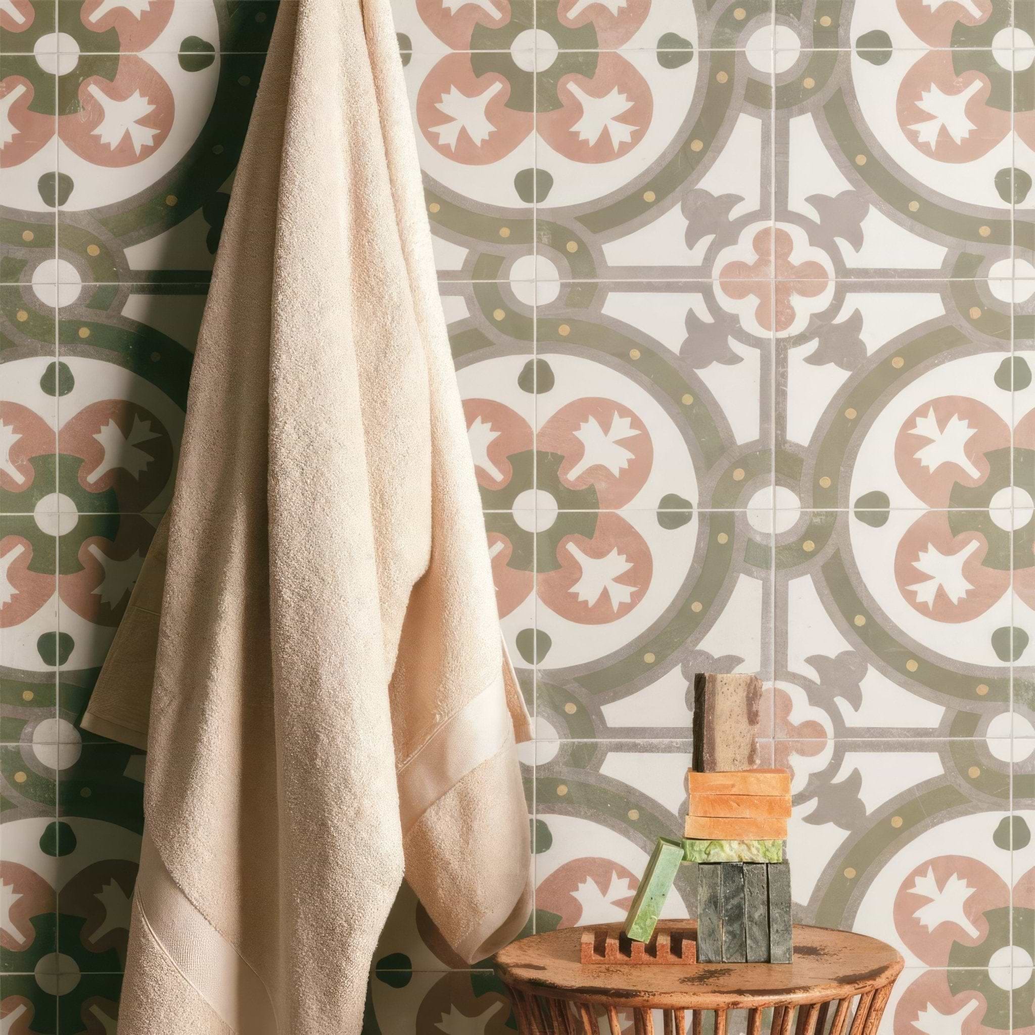 Zayda Sage Multi Matt Vitrified Ceramic 450x450mm - Hyperion Tiles