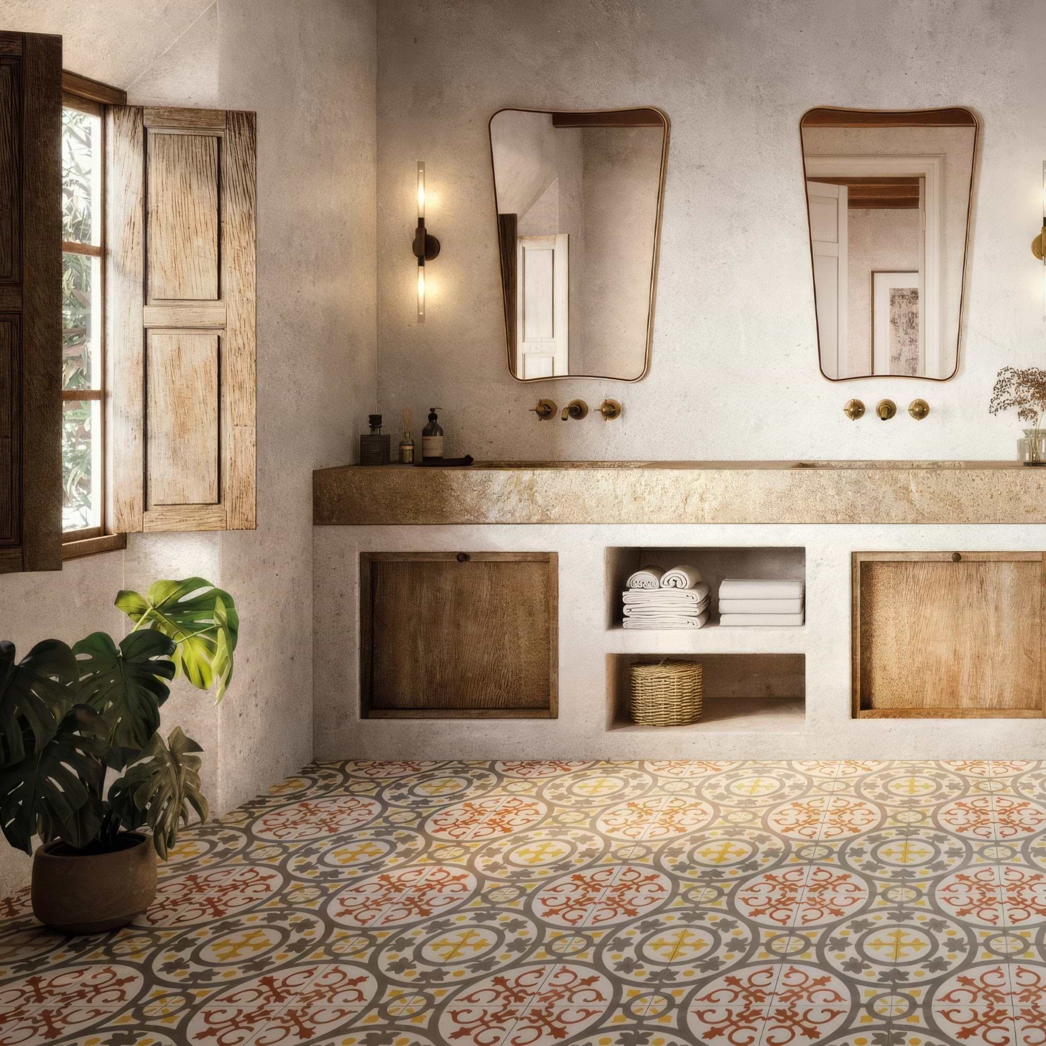 Zayda Yellow Multi Matt Vitrified Ceramic 450x450mm - Hyperion Tiles