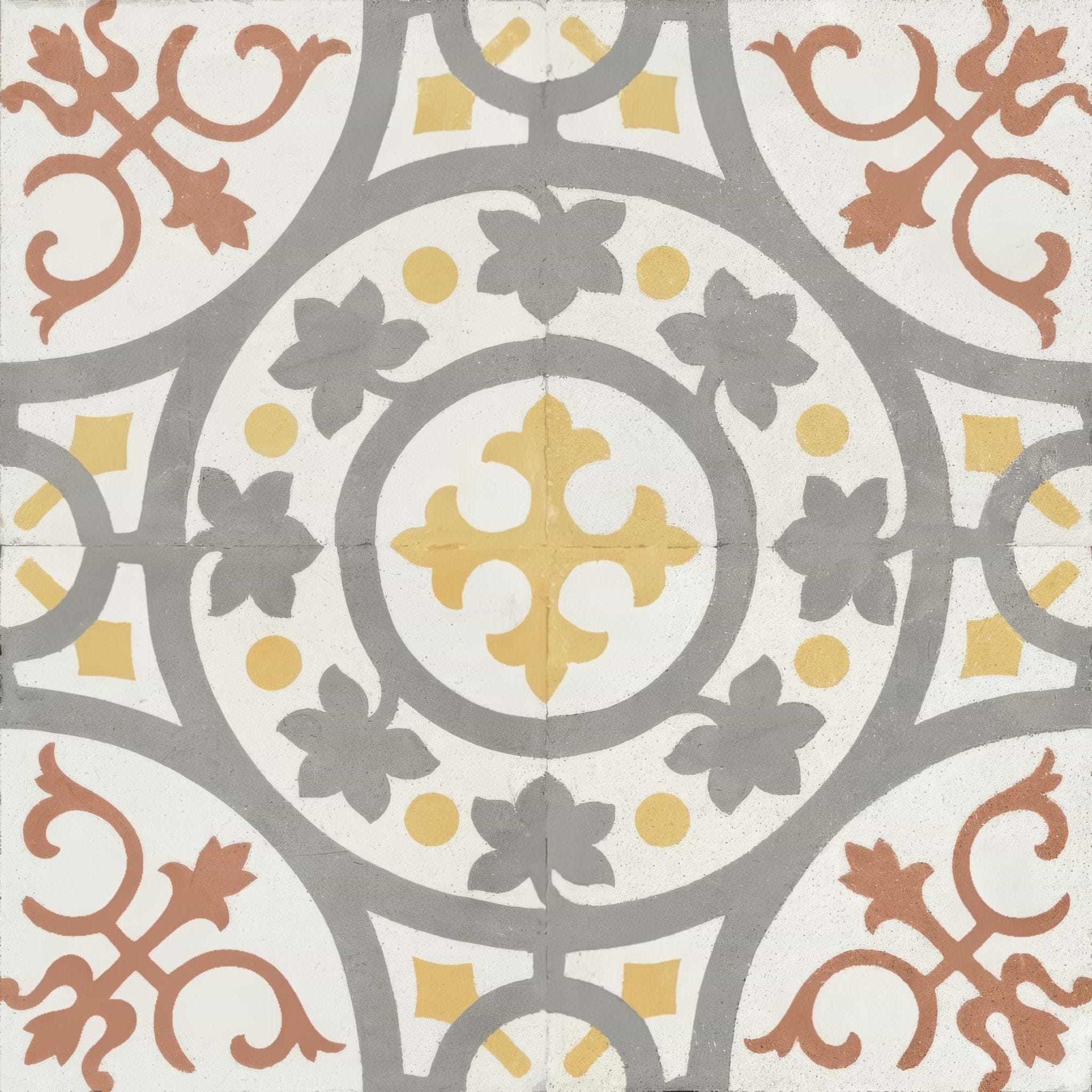 Zayda Yellow Multi Matt Vitrified Ceramic 450x450mm - Hyperion Tiles