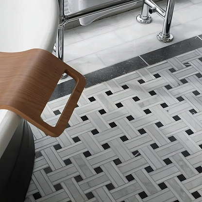 Zen Marble Grand Basket Weave Mosaic - Hyperion Tiles