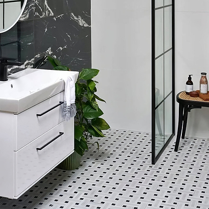Zen Marble Grand Basket Weave Mosaic - Hyperion Tiles
