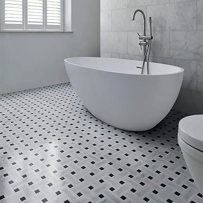 Zen Marble Grand Basket Weave Mosaic - Hyperion Tiles