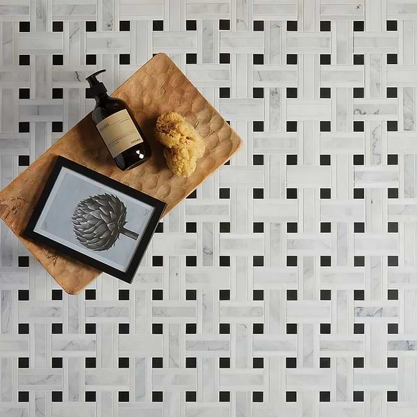 Zen Marble Grand Basket Weave Mosaic - Hyperion Tiles