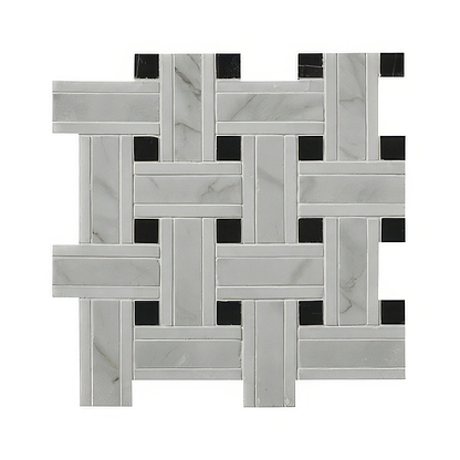 Zen Marble Grand Basket Weave Mosaic - Hyperion Tiles