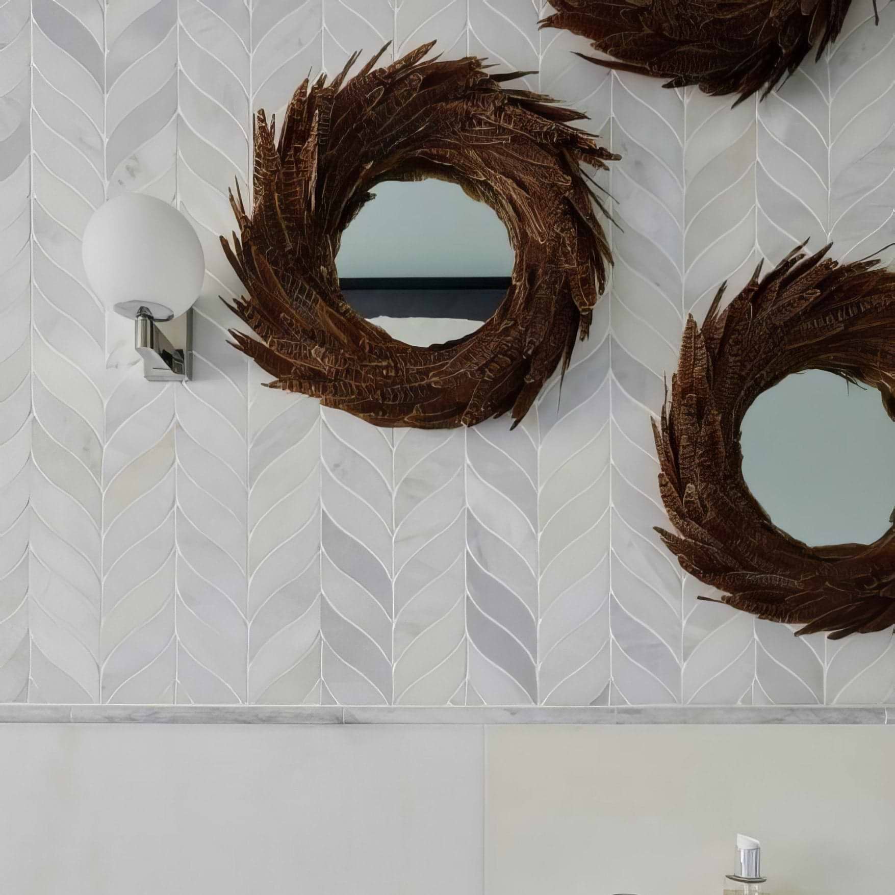 Zen Marble Leaf Mosaic - Hyperion Tiles