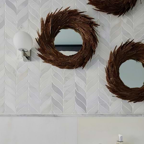 Zen Marble Leaf Mosaic - Hyperion Tiles
