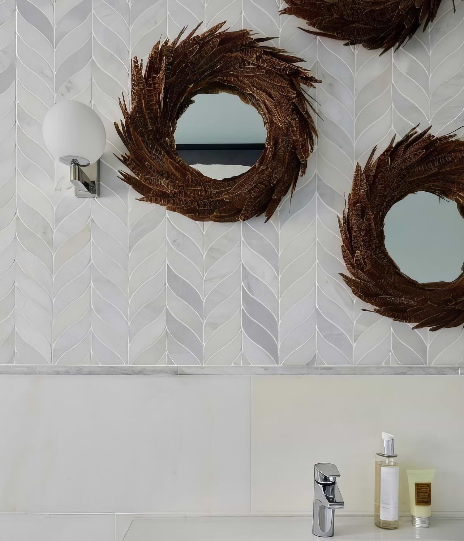 Zen Marble Leaf Mosaic - Hyperion Tiles