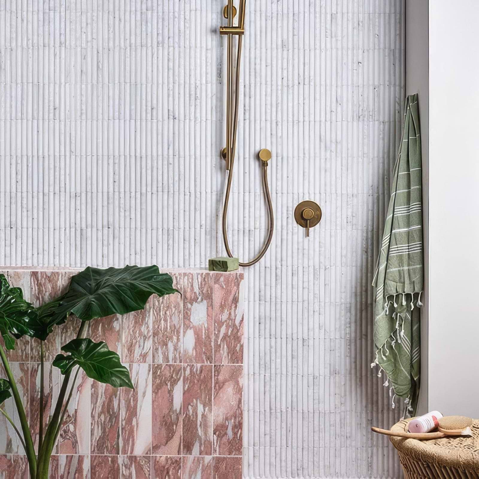 Zen Marble Reed Mosaic from Hyperion Tiles