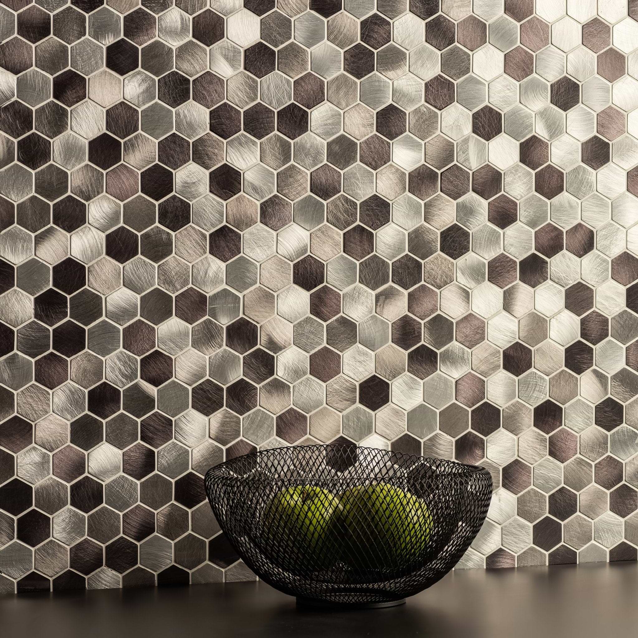 Zenith Tile Zenith Silver Aluminium Mosaic - Hyperion Tiles